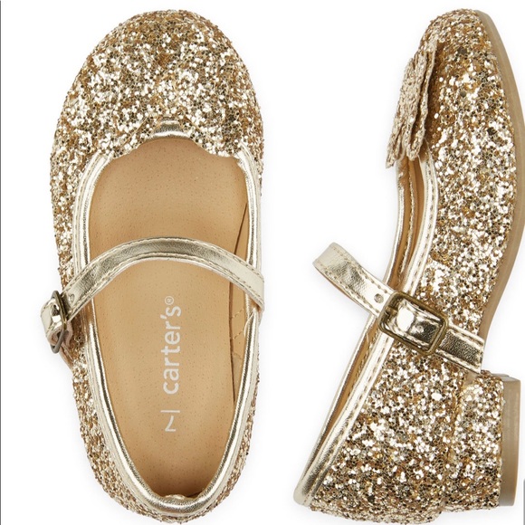 carter's gold glitter shoes